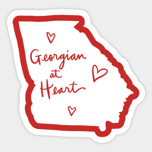 Georgian At Heart: Georgia State Pride Calligraphy Sticker